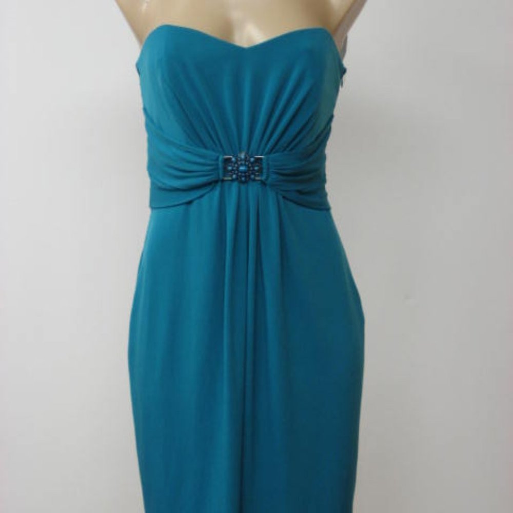 LAUNDRY Stretch Beaded Strapless Dress 8 10